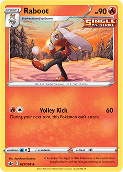 Raboot 27/198 Pokémon card from Chilling Reign for sale at best price