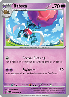 Rare Pokémon card Rabsca 099/193 from Paldea Evolved expansion