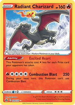 Radiant Charizard 020/159 Pokémon card from Crown Zenith for sale at best price