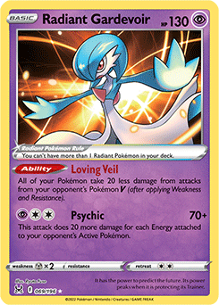 Shining Pokemon Pokémon card Radiant Gardevoir 069/196 from Lost Origin expansion