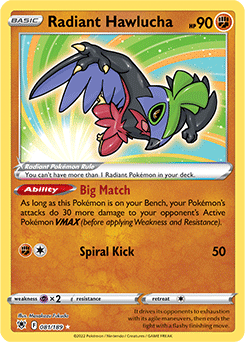 Shining Pokémon Pokémon card Radiant Hawlucha 081/189 from Astral Radiance expansion