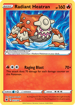 Shining Pokémon Pokémon card Radiant Heatran 027/189 from Astral Radiance expansion
