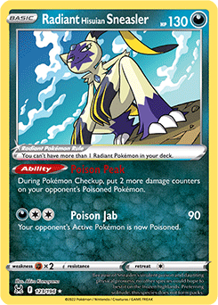 Shining Pokemon Pokémon card Radiant Hisuian Sneasler 123/196 from Lost Origin expansion