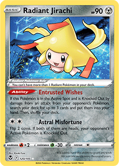 Radiant Jirachi 120/195 Pokémon card from Silver Tempest for sale at best price