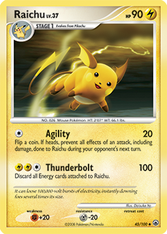 Raichu 45/100 Pokémon card from Majestic Dawn for sale at best price