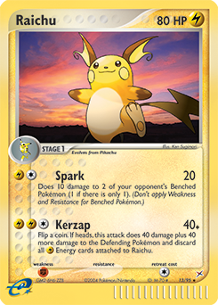 Carte Pokémon Raichu 13/95 de la série Ex Team Magma vs Team Aqua en vente au meilleur prix