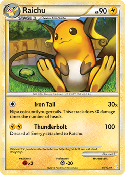 Raichu 10/123 Pokémon card from HeartGold SoulSilver for sale at best price