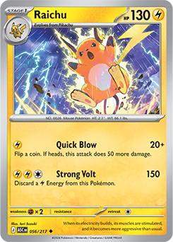 Raichu 56/217 Pokémon card from Ascended Heroes for sale at best price
