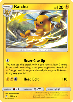 Raichu 55/214 Pokémon card from Unbroken Bonds for sale at best price