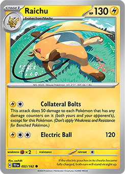 Raichu 52/162 Pokémon card from Temporal Forces for sale at best price