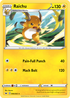 Raichu 66/202 Pokémon card from Sword & Shield for sale at best price