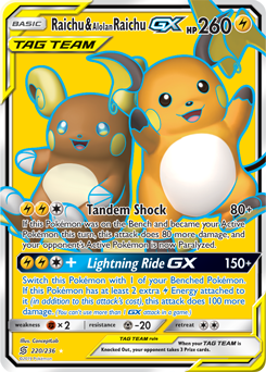 Raichu Alolan Raichu GX 220/236 Pokémon card from Unified Minds for sale at best price