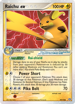 Carte Pokémon Raichu ex 97/106 de la série Ex Emeraude en vente au meilleur prix