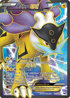 Raikou EX 105/108 Pokémon card from Dark Explorers for sale at best price
