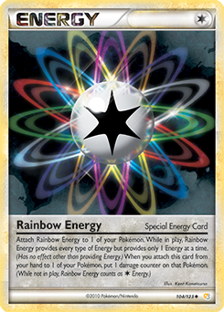 Uncommon Pokémon card Rainbow Energy 104/123 from HeartGold SoulSilver expansion