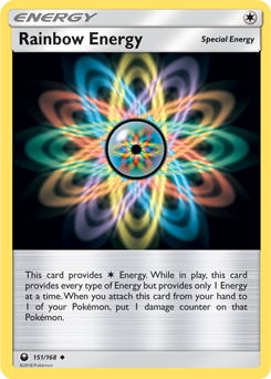 Uncommon Pokémon card Rainbow Energy 151/168 from Celestial Storm expansion