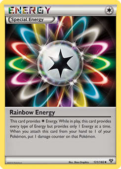 Uncommon Pokémon card Rainbow Energy 131/146 from X&Y expansion