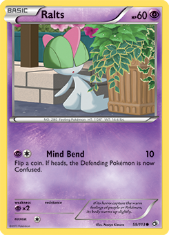 Common Pokémon card Ralts 59/113 from Legendary Treasures expansion