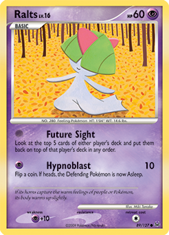 Common Pokémon card Ralts 89/127 from Platinuim expansion