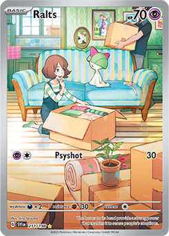 Illustration rare Pokémon card Ralts 211/198 from Scarlet & Violet expansion
