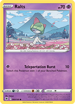 Common Pokémon card Ralts 060/189 from Astral Radiance expansion