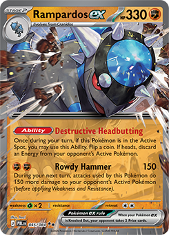 Carte Pokémon Double rare Charkos ex 45/84 de la série Nuit Noire
