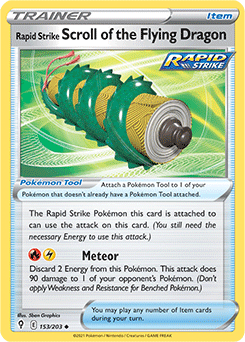 Rapid Strike Scroll of the Flying Dragon 153/203 Pokémon card from Evolving Skies for sale at best price
