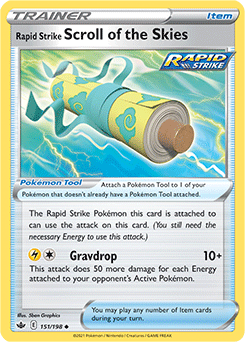 Rapid Strike Scroll of the Skies 151/198 Pokémon card from Chilling Reign for sale at best price