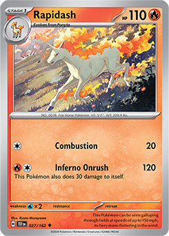 Rapidash 27/162 Pokémon card from Temporal Forces for sale at best price