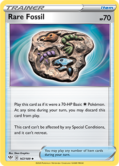 Uncommon Pokémon card Rare Fossil 167/189 from Darkness Ablaze expansion