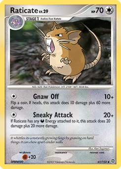 Raticate 61/132 Pokémon card from Secret Wonders for sale at best price