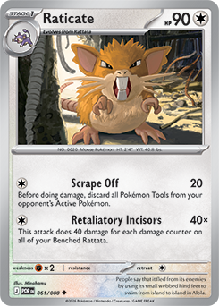 Raticate 61/88 Pokémon card from Perfect Order for sale at best price