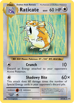 Raticate 67/108 Pokémon card from Evolutions for sale at best price