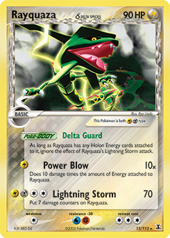 Carte Pokémon Rayquaza 13/113 de la série Ex Espèces Delta en vente au meilleur prix