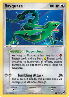 Carte Pokémon Rare Rayquaza 22/107 de la série Ex Deoxys