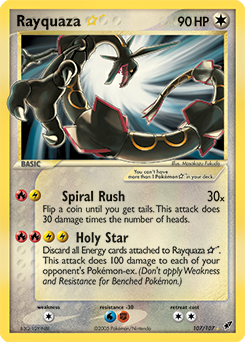 Carte Pokémon Rayquaza Star 107/107 de la série Ex Deoxys en vente au meilleur prix