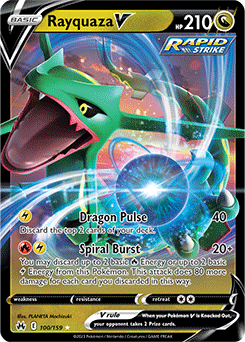 Rayquaza V 100/159 Pokémon card from Crown Zenith for sale at best price