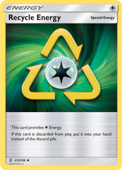 Uncommon Pokémon card Recycle Energy 212/236 from Unified Minds expansion
