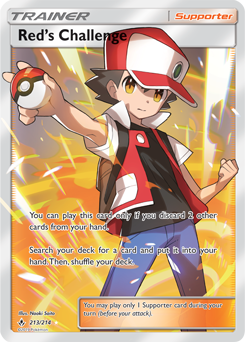 Full Art Trainer Pokémon card Red's Challenge 213/214 from Unbroken Bonds expansion