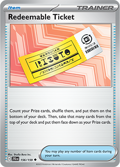 Uncommon Pokémon card Redeemable Ticket 156/159 from Journey Together expansion