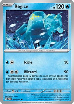 Uncommon Pokémon card Regice 42/159 from Journey Together expansion