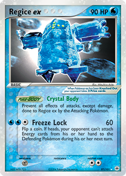 Pokémon ex Pokémon card Regice EX 97/101 from Ex Hidden Legends expansion