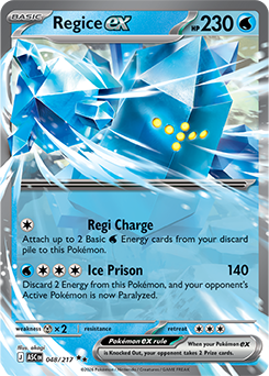 Regice ex 48/217 Pokémon card from Ascended Heroes for sale at best price