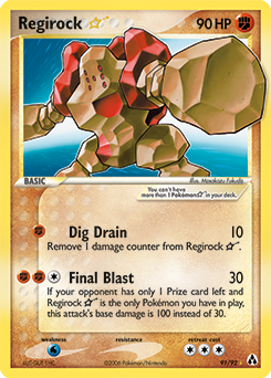 Carte Pokémon Regirock Star 91/92 de la série Ex Créateurs de Légendes en vente au meilleur prix