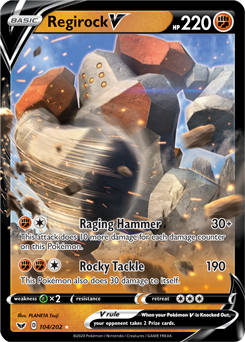 Regirock V 104/202 Pokémon card from Sword & Shield for sale at best price