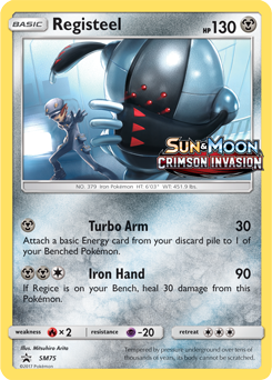 Promo Pokémon card Registeel SM75 from Sun and Moon Promos expansion