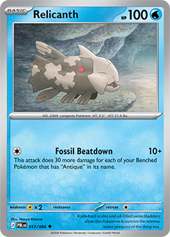 Carte Pokémon Peu commune Relicanth 17/84 de la série Nuit Noire