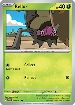 Common Pokémon card Rellor 24/182 from Destined Rivals expansion