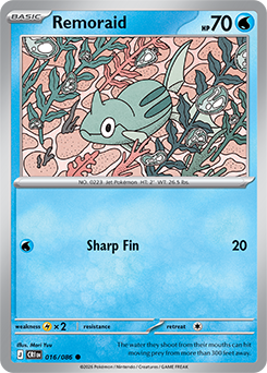 Common Pokémon card Remoraid 16/86 from Chaos Rising expansion