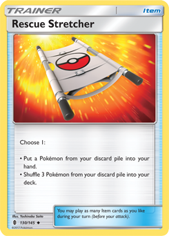 Uncommon Pokémon card Rescue Stretcher 130/145 from Guardians Rising expansion